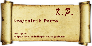 Krajcsirik Petra névjegykártya